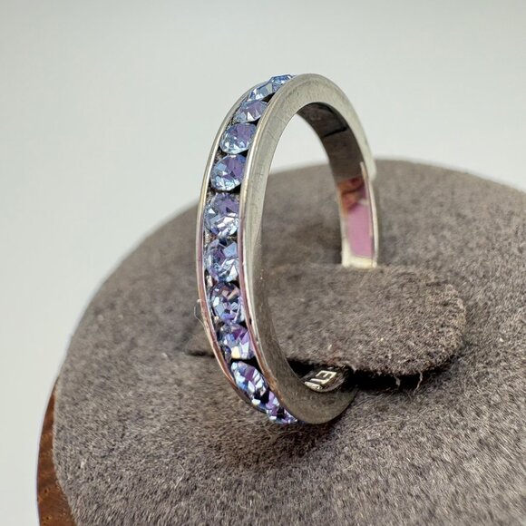 SETA Solid Sterling Silver 925 Blue Cubic Zirconia Statement Ring Size 6 - Picture 2 of 13